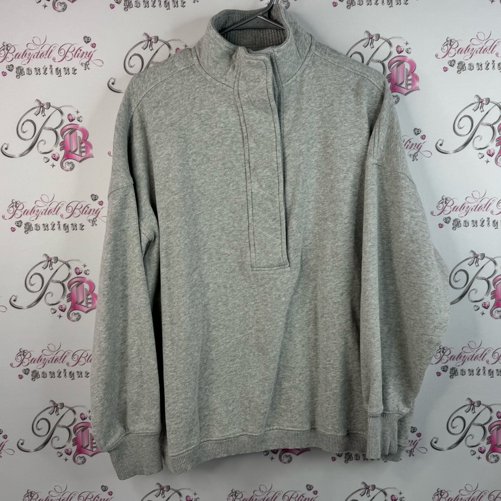 Aerie sweater collared Light Gray Sweater pull over comfy long sleeve